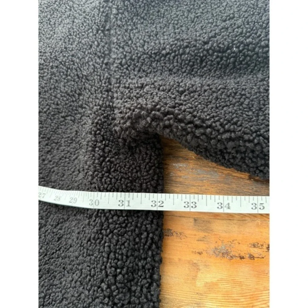 Good‎ American Black Sherpa Teddy Fleece Shacket Oversized Jacket Coat - Picture 4 of 6